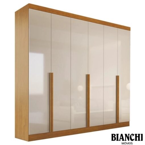 Guarda-roupa Casal 2,68m Alvorada Nature/Off 6 Portas 6 Gavetas 100% MDF - Bianchi