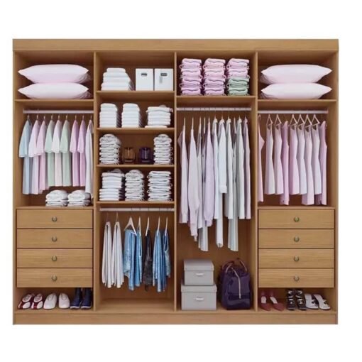 Guarda-roupa Casal 2,75m Daymond Cinamomo/Off 8 Portas 8 Gavetas 100% MDF - D Doro - Imagem 2