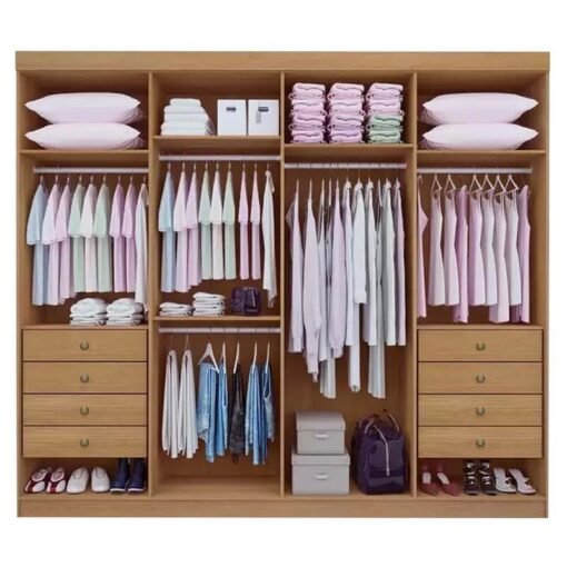 Guarda-roupa Casal 2,75m Daymond Cinamomo/Off 8 Portas 8 Gavetas 100% MDF - D Doro - Imagem 4