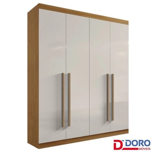 Guarda-roupa Casal 1,85m Da Vinci Plus Cinamomo/Off 4 Portas 3 Gavetas 100% MDF - D Doro