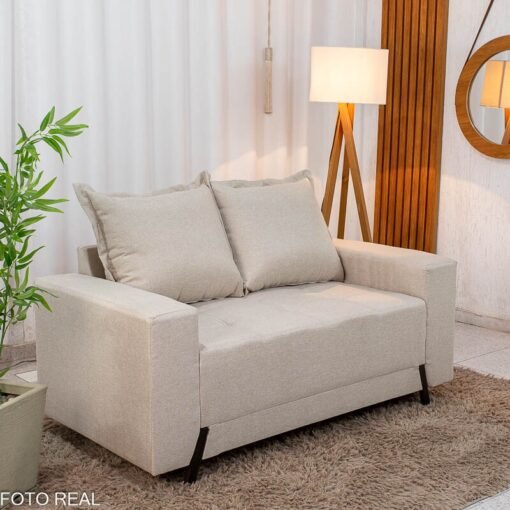 Sofá 2 Lugares 8100 Linho Bege 24 - 1,55m