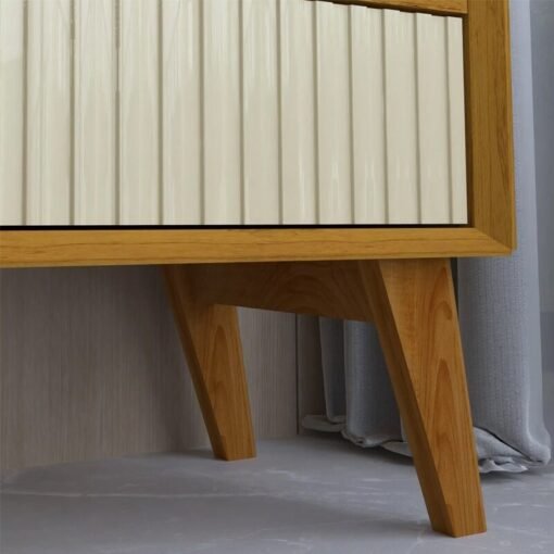 Sofá 3 lugares 8100 2,00m Linho Bege 24 + Rack 2,18m Magnífico 212 + Painel Magnífico 220 Nature/Off com LED e Ripado TV até 85" - Gelius - Imagem 14