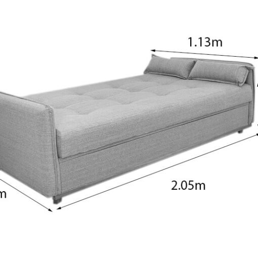Sofá Cama Ipanema Linho Cinza 2275 com Baú - 2,05m - Imagem 4