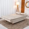 Sofá Cama Premium Veludo Bege 2269 - 1,80m
