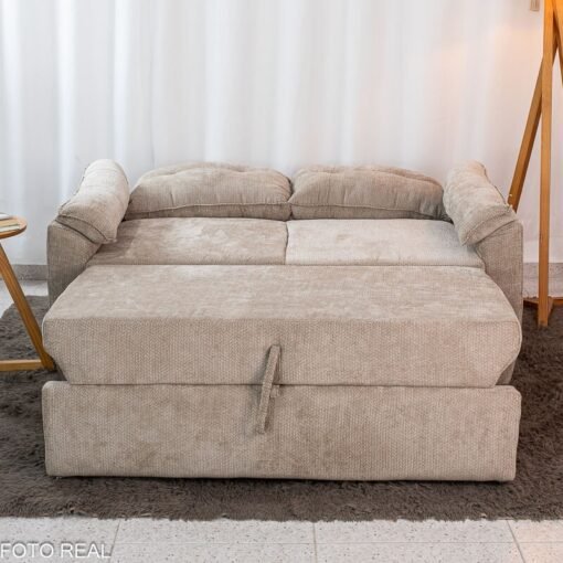 Sofá Cama Tiffany Chenile Marrom Claro 543 - 1,60m - Imagem 6
