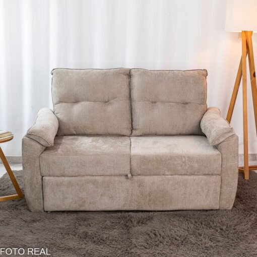 Sofá Cama Tiffany Chenile Marrom Claro 543 - 1,60m - Imagem 11