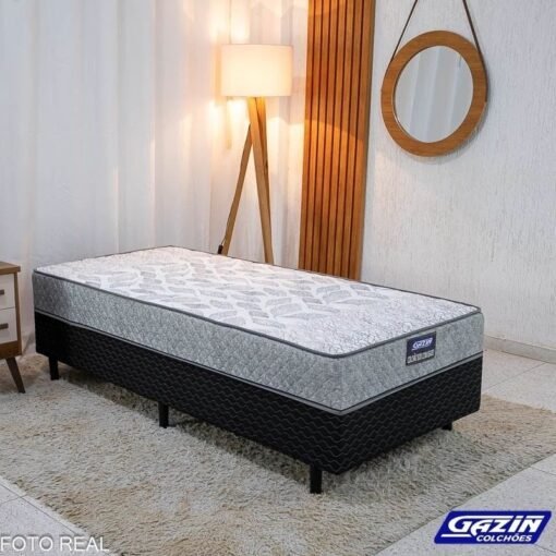 UniBox Solteiro Ortopédico Supreme Natural Cinza Gazin - 88x188x53 cm